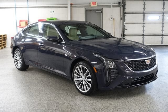2026 Cadillac CT5 Premium Luxury in Midnight Sky Metallic — front three-quarter view
