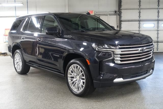 2024 Chevrolet Tahoe High Country in Dark Ash Metallic — front three-quarter view