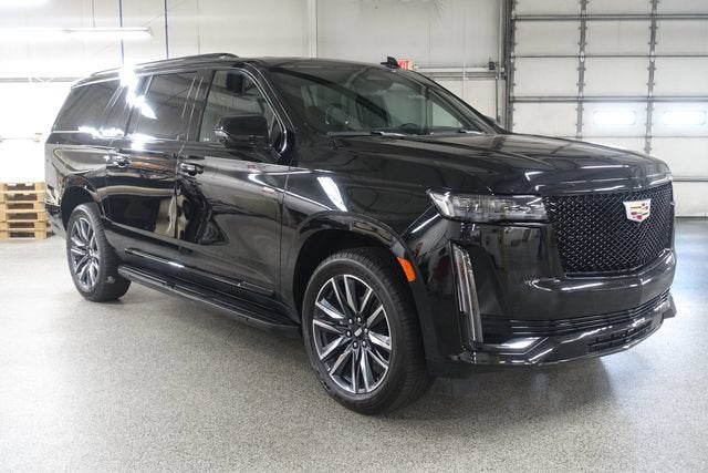2021 Cadillac Escalade ESV Sport in Black Raven — front three-quarter view
