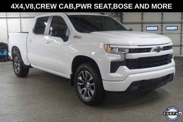 2025 Chevrolet Silverado 1500 RST in Summit White — front three-quarter view