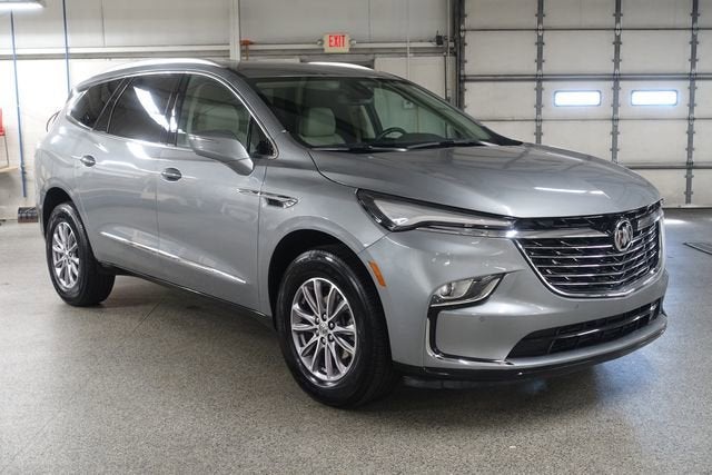 2024 Buick Enclave Essence in Moonstone Gray Metallic — front three-quarter view